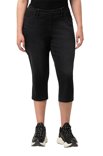 Ulla Popken Damen Capri Elastikbund, Sienna Jeans, Black, W42 / L32 von Ulla Popken