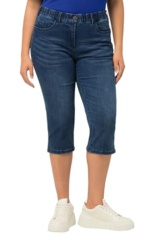 Ulla Popken Damen Capri Jeans Sarah, Schmale 5-pocket-form, Saumschlitz Freizeithose, Blue Denim, 56W / 32L EU Ulla Popken Damen Capri Jeans Sarah, Schmale 5-pocket-form, Saumschlitz Freizeithose, Blue Denim, 56W / 32L EU von Ulla Popken