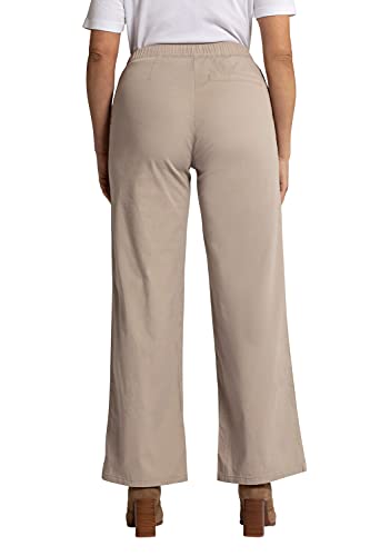 Ulla Popken Damen Chino Mary, Flatfront, teilelastischer Bund, weit, gerade Freizeithose, Mauve, 38W / 32L von Ulla Popken