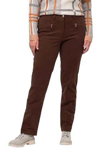 Ulla Popken Damen Cordhose Mony, teilelastischer Bund Hose, Dunkelbraun, 62 von Ulla Popken