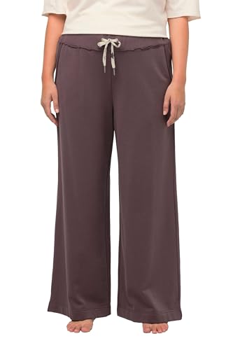 Ulla Popken Damen Cosy Loungewear Wide Pants Jogginghosen, Dunkles Taupe, D/EU 54-56 von Ulla Popken