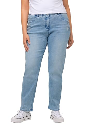 Ulla Popken Damen Denim mit Glitzer, Boyfriend Jeans, Light Blue, 54-56 von Ulla Popken