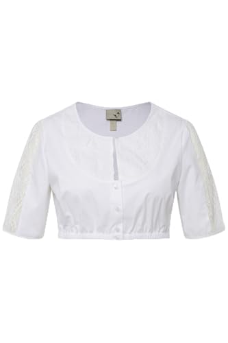 Ulla Popken Damen Dirndlbluse mit Spitze Bluse, schneeweiß, 62 von Ulla Popken