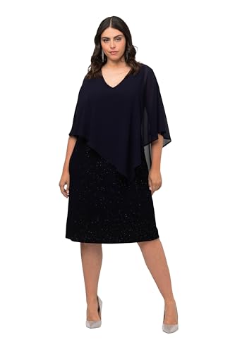 Ulla Popken Damen Doublelayer Chiffon Kleider, Marine, 54-56 von Ulla Popken