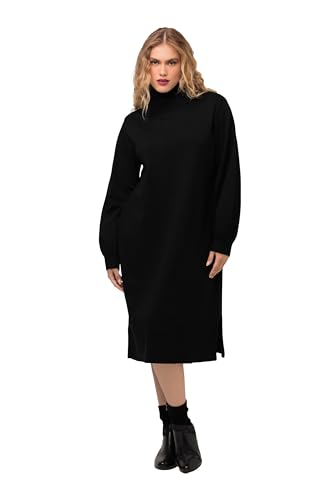 Ulla Popken Damen Dresses, Knitted Dress With Wide Turtleneck Kleid, Schwarz, 46-48 EU von Ulla Popken