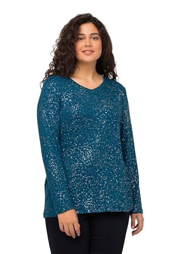 Ulla Popken Damen Druck Sweatshirts, ozeanblau, 42-44 von Ulla Popken