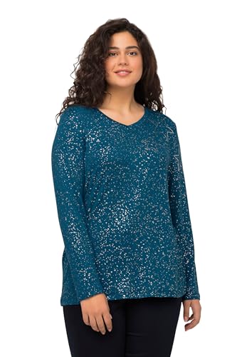 Ulla Popken Damen Druck Sweatshirts, ozeanblau, 58-60 von Ulla Popken