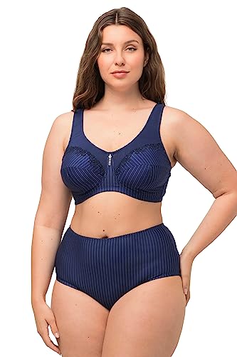 Ulla Popken Damen Entlastungs-BH, ohne Bügel, Strassanhänger, Cup C - G BRA, navy, 100C von Ulla Popken