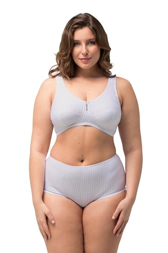 Ulla Popken Damen Entlastungs-BH, ohne Bügel, Strassanhänger, Cup C-G, Undurchsichtige, weiß, 95 von Ulla Popken