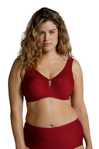 Ulla Popken Damen Entlastungs-BH, ohne Bügel, Strassanhänger, Cup C-G, Undurchsichtige, rot, 125 von Ulla Popken