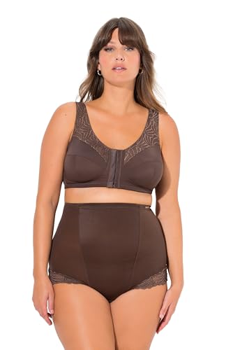 Ulla Popken Damen Entlastungs-BH Kelly, Ohne Bügel, Vorderverschluss, C -D BH's, Dunkelbraun, 95F EU von Ulla Popken