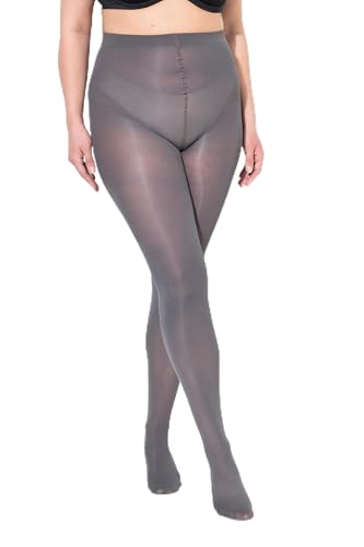 Ulla Popken Damen Essential Mikrofaser-strumpfhose, 60 Den Strumpfhose, Dunkel Grau, 44-46 EU von Ulla Popken