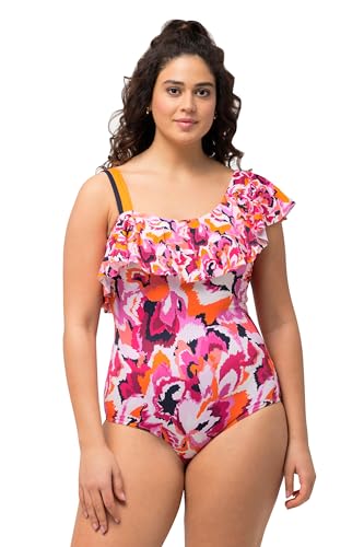 Ulla Popken Damen Fabienne, One-Shoulder, Volant, Batik Journey 827705 Badeanzug, Gelb, 54 Ulla Popken Damen Fabienne, One-Shoulder, Volant, Batik Journey 827705 Badeanzug, Gelb, 54 von Ulla Popken