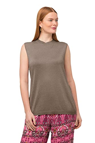 Ulla Popken Damen Feinstrick-pullunder mit Rundhals Pullover, Blassbraun, 54-56 EU von Ulla Popken