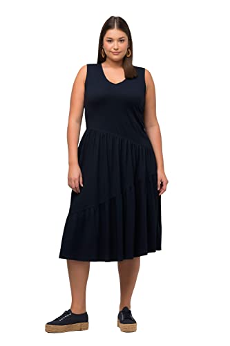 Ulla Popken Damen Flared Strap Dress Kleid, Marine, 54-56 von Ulla Popken