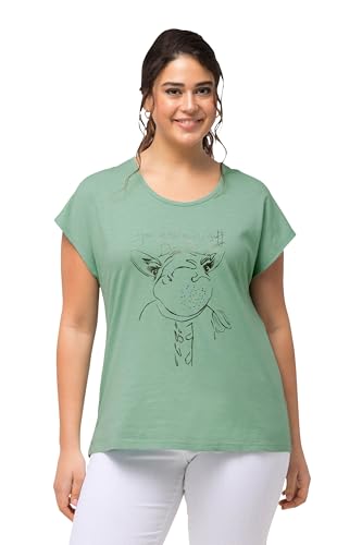 Ulla Popken Damen Foil Print, Oversized 831850 T-Shirt, lichtgrün, 50-52 von Ulla Popken