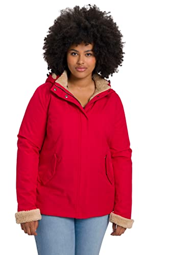 Ulla Popken Damen Funktionsjacke, Fell Jacke, Rot, 42-44 Große Größen EU von Ulla Popken