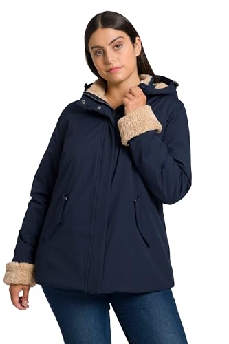 Ulla Popken Damen Funktionsjacke, Fell Jacke, Schwarz, 42-44 Große Größen EU von Ulla Popken