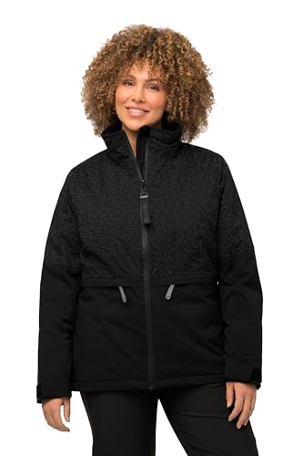 Ulla Popken Damen Funktionsjacke, Performancejacke reflektion, wasserdicht Jacken, schwarz, 50-52 von Ulla Popken