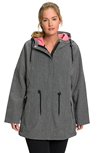 Ulla Popken Damen Funktionsjacke, Softshelljacke Gebondet mit Vlies Jacke, Schwarz, 42-44 Große Größen EU von Ulla Popken