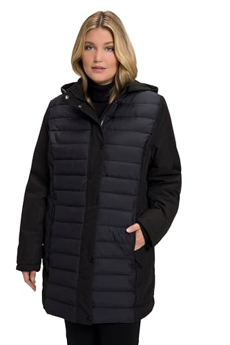 Ulla Popken, Damen, große Größen, Hybrid-Jacke, wasserabweisend, Stepp/Softshell, Kapuze von Ulla Popken