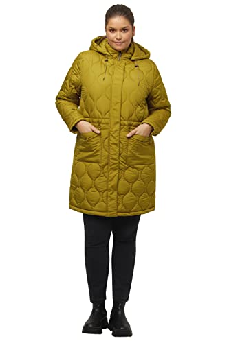 Ulla Popken Damen Funktionsjacke,stepp-parka, Wasserabweisend Jacke, Gelb, 42-44 Große Größen EU von Ulla Popken