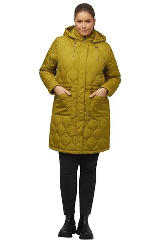 Ulla Popken Damen Funktionsjacke,stepp-parka, Wasserabweisend Jacke, Gelb, 46-48 Große Größen EU von Ulla Popken