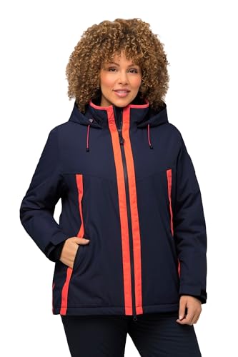 Ulla Popken Damen Funktionsjacke Akzent, wasserdicht Jacken, Marine, 50-52 von Ulla Popken