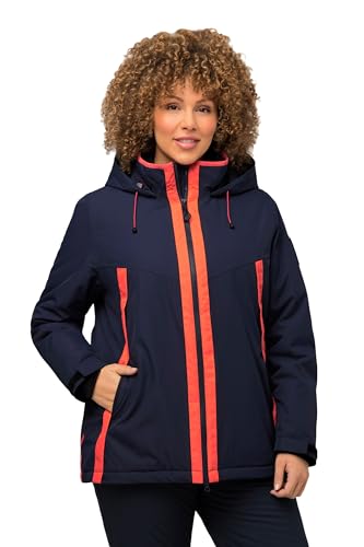 Ulla Popken Damen Funktionsjacke Akzent, wasserdicht Jacken, Marine, 58-60 von Ulla Popken