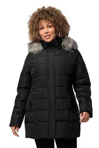 Ulla Popken Damen HYPRAR Funktionsjacke, Webpelz abnehmbar, 2-Wege-Zipper Jacken, schwarz, 54-56 von Ulla Popken