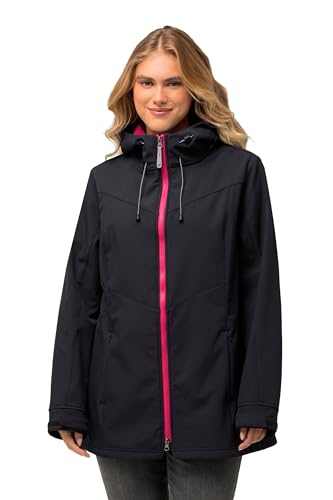 Ulla Popken Damen HYPRAR Softshelljacke, Fleecefutter, 2-Wege-Zipper Jacke, Marine, 42-44 von Ulla Popken