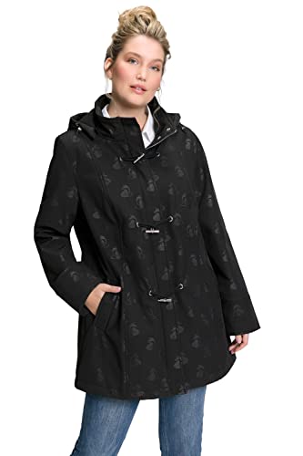 Ulla Popken Damen HYPRAR Softshelljacke, Fleecefutter, Knebelknöpfe Jacken, Schwarz, 46 von Ulla Popken