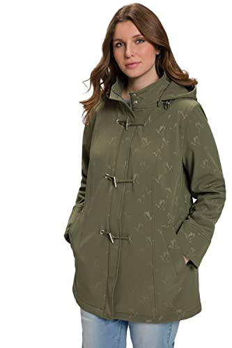 Ulla Popken Damen HYPRAR Softshelljacke, Fleecefutter, Knebelknöpfe Jacken, Schwarz, 50 von Ulla Popken