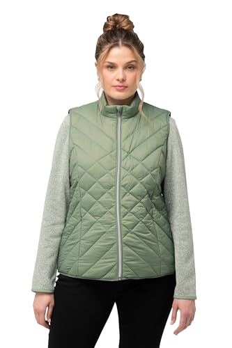 Ulla Popken Damen HYPRAR Steppweste, wasserabweisend, Stehkragen, recycelt Westen, mintgrün, 42-44 von Ulla Popken