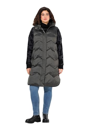 Ulla Popken Damen Hyprar Funktions-steppweste, Kapuze, Stehkragen, Recycelt Weste, Anthrazit, 46 EU von Ulla Popken