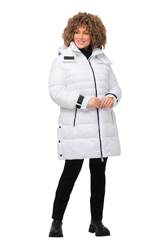 Ulla Popken Damen Hyprar-Puffer Kontrast-Accessoires Mäntel, schneeweiß, 50-52 von Ulla Popken