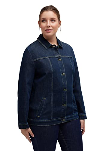 Ulla Popken Damen Jacket Jacke, Blue Denim, 54-56 von Ulla Popken