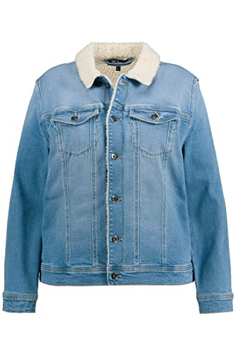 Ulla Popken Damen Jeans Jacke mit Teddyfutter Indoorjacken, Blue Denim, 42-44 von Ulla Popken