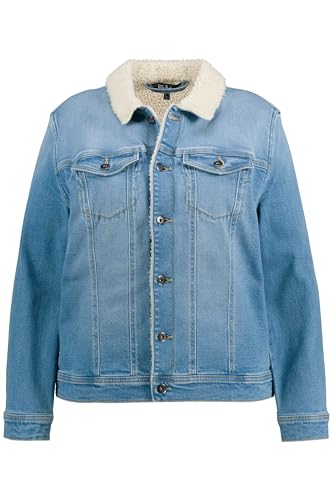 Ulla Popken Damen Jeans Jacke mit Teddyfutter Indoorjacken, Blue Denim, 46-48 von Ulla Popken