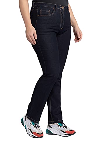 Ulla Popken Damen Jeans Hose, Dark Blue Denim, 56W / 30L EU von Ulla Popken