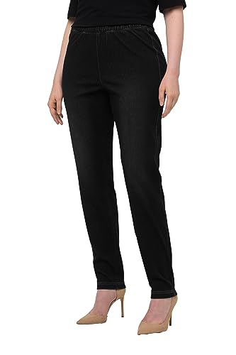 Ulla Popken Damen Jersey-Jeans Hose, Black, 38W x 32L von Ulla Popken