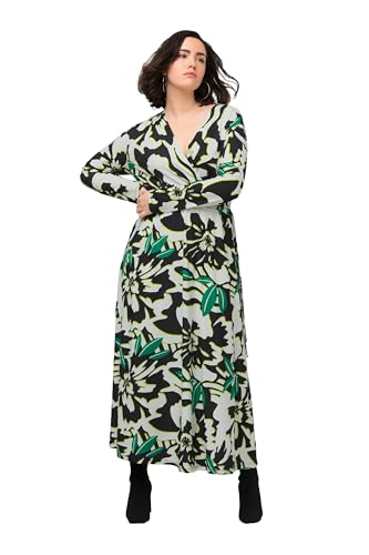 Ulla Popken Damen Jerseykleid Bedruckt Kleid, Schwarz, 50-52 EU von Ulla Popken