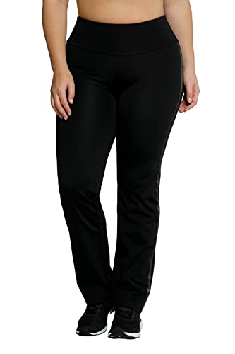 Ulla Popken Damen Jogginghose, Metallic-Streifen, Gummibund, Powerstretch Trainingshose, Black Beauty (Ersatzfarbe), 32W / 32L von Ulla Popken