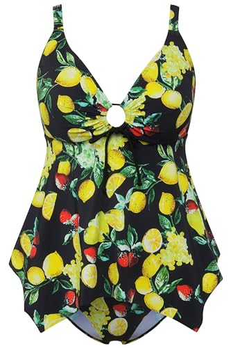 Ulla Popken Damen Judith, Zitronenbeeren 826539 Tankini-Set, Schwarz, 44 Ulla Popken Damen Judith, Zitronenbeeren 826539 Tankini-Set, Schwarz, 44 von Ulla Popken