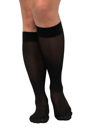 Ulla Popken Damen Stützkniestrumpf, 70den Stützstrümpfe, Schwarz, 35-38 EU von Ulla Popken