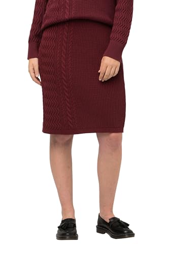Ulla Popken Damen Knitted Skirt with Zigzag Braids Rock, Beere, 54-56 Ulla Popken Damen Knitted Skirt with Zigzag Braids Rock, Beere, 54-56 von Ulla Popken
