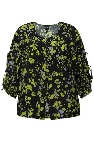 Ulla Popken Damen Knopfleiste und Punkte Druck Bluse, Schwarz, 58-60 von Ulla Popken