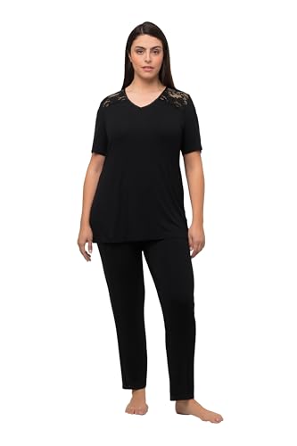 Ulla Popken Damen Lace Pyjama, Schwarz, 42-44 (2er Pack) von Ulla Popken