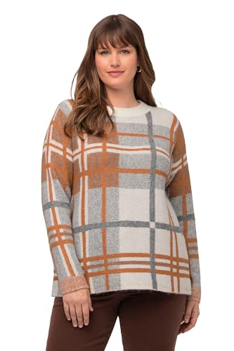 Ulla Popken Damen Landhaus Karo Pullover, schneeweiß, 54-56 von Ulla Popken