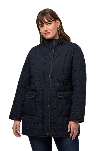 Ulla Popken Damen Landhaus Steppjacke mit Fasan-Futter Jacke, Marine, 54-56 von Ulla Popken